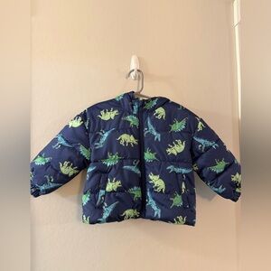 Old Navy Toddler Kids Dinosaur Print Puffer Jacket - Size 18-24 Months